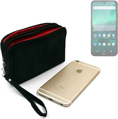 Produktbild von K-S-Trade Schutz Hülle Handy Hülle kompatibel mit Nokia 1.3 Gürteltasche Travelbag Handytasche mit Zusatzfächern, schwarz