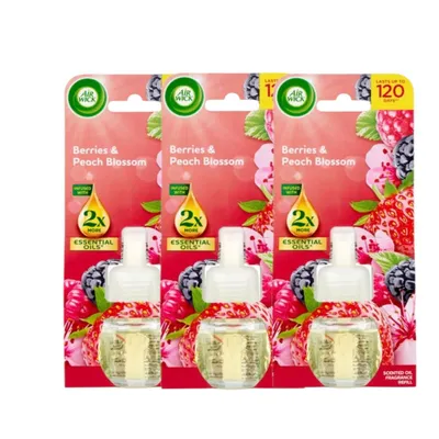 Produktbild von 3x Air Wick Waldfrucht und Pfirsichblüte elektrischer Nachfüller für Lufterfrischergerät 19 ml