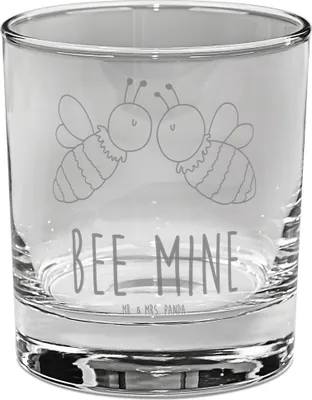 Produktbild von Mr. & Mrs. Panda Glas Biene Liebe - Transparent - Geschenk, gravur, Gin, Cocktailglas, Longdrinkglas, Tumbler