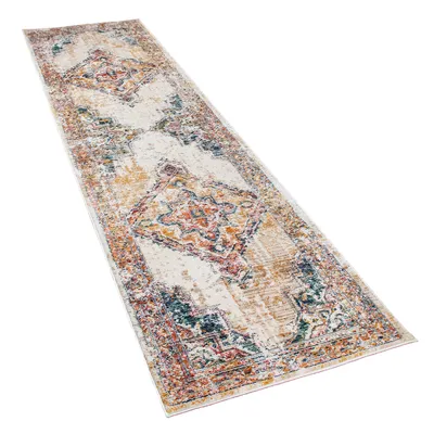 Produktbild von Teppich Läufer Flur Schlafzimmer Kurzflor Vintage Pastell Orientalisches Muster Grösse 60x100 cm