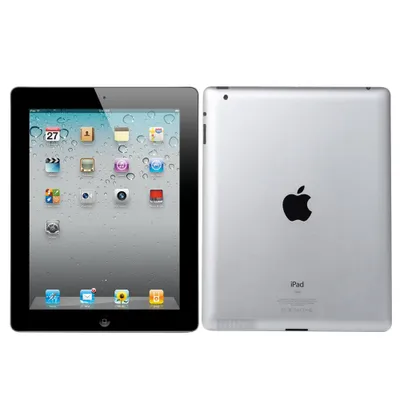 A front and back view of an Apple iPad.