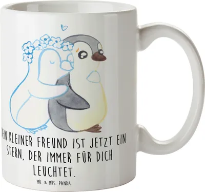 Produktbild von Mr. & Mrs. Panda Trinkbecher Trauerbewältigung Haustierverlust - Weiß - Geschenk, Trost, Erinnerung, Tasse, Hoffnung, Pott, Zuversicht, Gedenken Haustier, Kaffeetasse