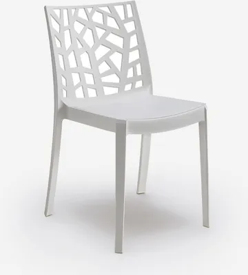 Produktbild von Moderner stapelbarer Bar-Garten-Restaurant-Stuhl Matrix BICA - Weiß