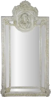 Produktbild von Herrschaftlicher Casa Padrino Barock Spiegel Antik Stil Grau-Weiss Maria Motiv - Barock Möbel Antik Stil