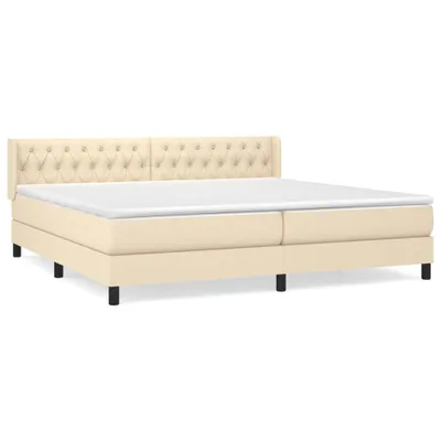 Produktbild von vidaXL Boxspringbett mit Matratze Creme 200x200 cm Stoff