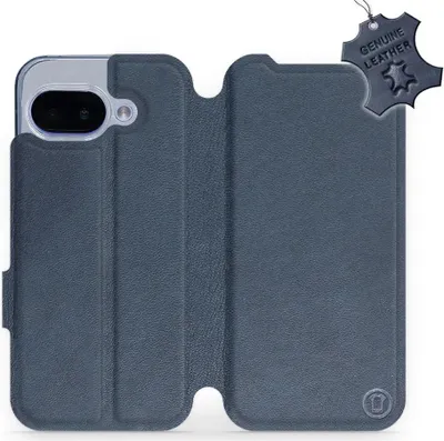 Image de Housse en cuir véritable pour Google Pixel 9a, Mobiwear Leather, bleu foncé