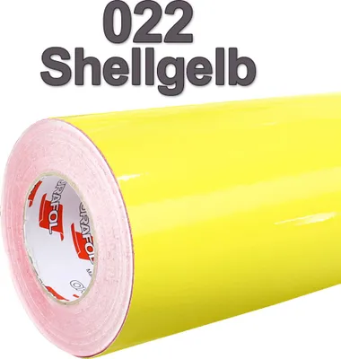 Produktbild von (5,60€/m²) Oracal® Möbelfolie 022 Shell-Gelb Glanz 31,5 cm Breite Laufmeterware selbstklebende Folie Plotterfolie Klebe Folie Oracal 621 Küchenfolie
