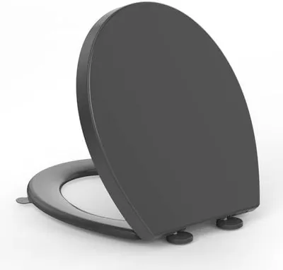 Produktbild von Toilettendeckel mit Absenkautomatik und Quick-Release-Funktion, grau, 44,6 x 37,2 cm