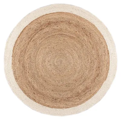 Produktbild von Jute Teppich Rund - Fair Natur Weiß