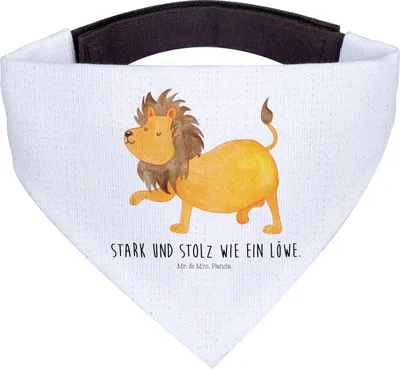 Produktbild von Mr. & Mrs. Panda Hunde Halstuch Sternzeichen Löwe - Weiß - Geschenk, Hund, Dreieckstuch, König Der Tiere, Für, Hals Tuch, August, Geburtstag Juli, Bandana, Hundehalstuch