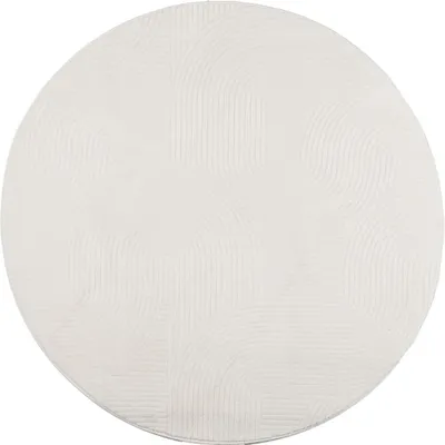Produktbild von vidaXL Teppich IZA Kurzflor Skandinavischer Look Creme Ø 200 cm