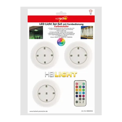 Zdjęcie produktu dla Zestaw 3 lampek LED z pilotem zdalnego sterowania 04003554