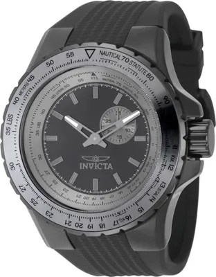 Zdjęcie produktu dla Invicta Aviator 49728 Zegarek Męski - Mechanizm Kwarcowy - Stal Nierdzewna z Czarną Tarcza - 50 mm