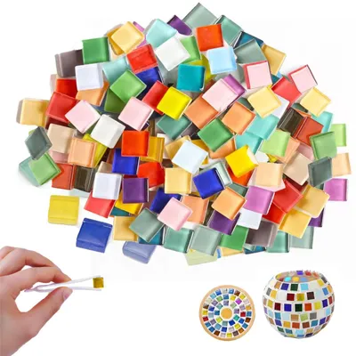 Productafbeelding van Mozaïektegels, 1 kg, 1 x 1 x 0,3 cm, kleurenmix voor knutselen