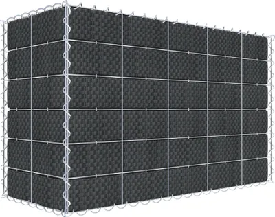 Produktbild von Begrünte Gabione mit Vlies & Sichtschutzstreifen 100 cm x 60 cm x 40 cm (L x H x T), Maschenweite 10 cm x 10 cm, Spirale