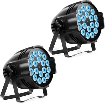Image de PARspot - Projecteur LED - Éclairage de scène - Éclairage de fête - Éclairage pour DJ - Lot de 2 - 18 x 15W LED RGBW