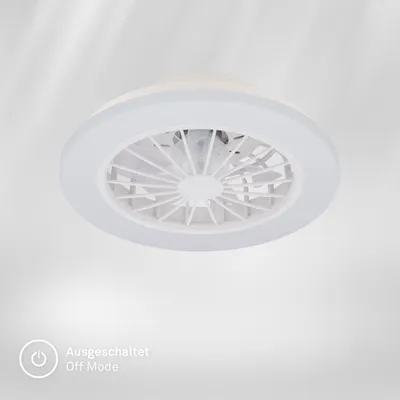Produktbild von Briloner Deckenventilator mit Licht Fernbedienung Ø38cm Rund 24W 2600lm 3000K-6500K Warmweiß bis Tageslichtweiß DC-Motor Weiß - Deckenleuchte Schlafzimmer Wohnzimmer Flur