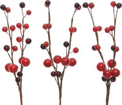 Produktbild von Dekozweige künstlich mit Beeren 8cm, 3 Stück