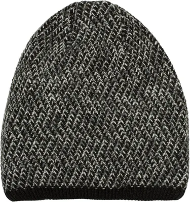Produktbild von styleBREAKER Uni Strick Beanie Mütze mit buntem Dreieck Muster, Thermo-Fleece Innenfutter, Winter Strickmütze 04024189