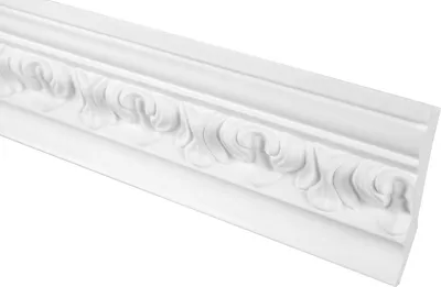 Produktbild von GRAND DECOR Stuckleisten Decke Barock Stil, PolyurethanHartschaum weiß - 2m Deckenleisten gemustert Eckleisten Polyurethan Kunststoff Stuck (52 Meter C703)