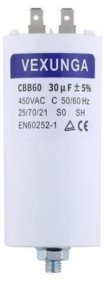 Imagen del producto de Condensador de motor, condensador de arranque, 30 µF, 450 V, 45 x 95 mm