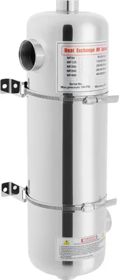 Image de Échangeur de chaleur pour piscine - 28 kW en acier inoxydable - Pour piscines, spas et bains à remous - Haute efficacité - Résistant à la corrosion