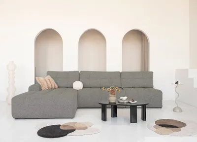 Image de MIUFORM Lulu Canapé d'angle avec fonction lit et coffre de lit L-FORM GAUCHE - 338 x 184 cm - Gris - Canapé Canapé-lit Canapé modulaire