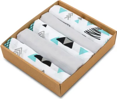 Produktbild von Bellochi Premium Mullwindeln Spucktücher Baby Musselin Tuch - 100% Baumwolle TUV - Sanft Moltontücher Baby 5er Pack - 60x80 cm - Tresor