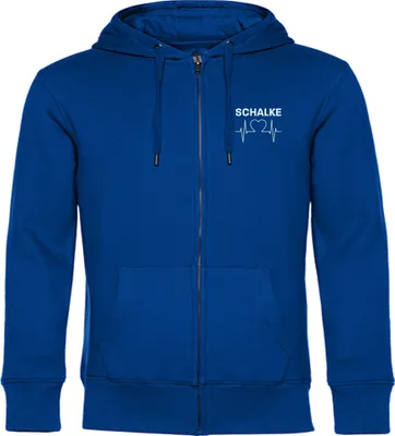 Produktbild von multifanshop Kapuzen Sweatshirt Jacke - Schalke - Herzschlag, blau, Größe 3XL