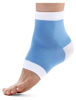 Produktbild von 1 Paar Gel-Fersensocken Halbsocken in Blau und Weiß
