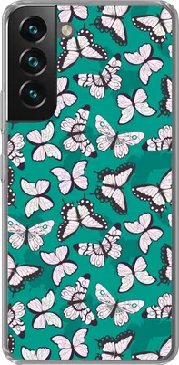 Produktbild von MuchoWow® Handyhülle Schutzhülle Hülle für Telefoonhoesje Samsung Galaxy S22 Plus Mädchen - Schmetterling - Tiere - Muster - Mädchen - Kinder - Kinder Silikon Softcase Handy Hülle - Schutzabdeckung