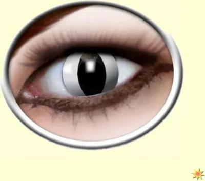 Obrázok produktu pre Eyecatcher Color Fun - farebné kontaktné šošovky Black Cat - Čierna mačka 2 kusy (1 pár) - čierna / biela - ideálne na karneval, maškarný ples, Halloween a párty