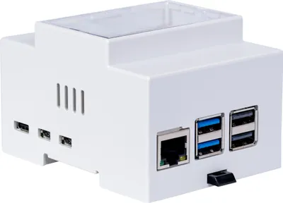 Produktbild von Raspberry Pi 5 DIN-Hutschienegehäuse weiß