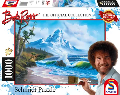 Zdjęcie produktu dla Schmidt Spiele Berg am Meer, Bob Ross, puzzle dla dorosłych, puzzle, od 12 lat, 1000 elementów, 57537