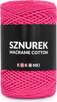 Produktbild von Makrame Baumwollgarn 2mm, 200m Rolle, Fuchsia – 100% Recycling-Baumwolle