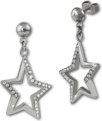 Produktbild von Amello Damen Edelstahl silberfarben weiß glänzend Ohrschmuck D2ESOX20W