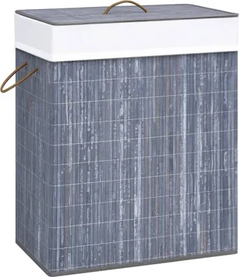 Produktbild von "2026 Promotion" Bambus-Wäschekorb mit 1 Fach Grau 83 L - Wäschekörbe CC11300