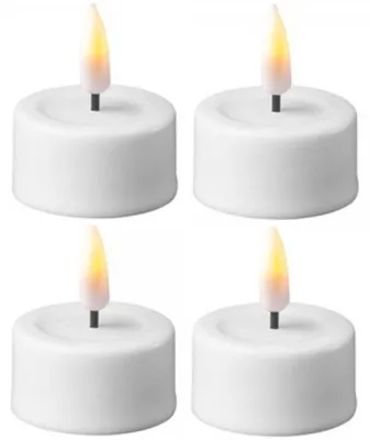 Zdjęcie produktu dla Świeczki podgrzewacze LED 4 sztuki białe od Deluxe / Unique Homeart Candle / Candles
