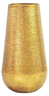 Bodenvase Gold 47 cm aus massivem Eisen für Trockenblumen und Wohndeko – Ansicht 1