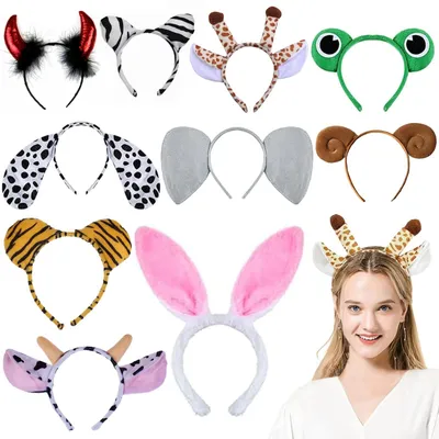 Imagen del producto de Conjunto de 10 diademas con orejas de animales, ideales para fiestas y disfraces