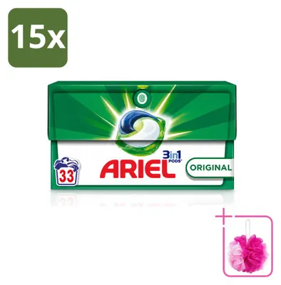 Produktbild von 15 x Ariel 3in1 Waschmittel Pods - Original - Sparpackung - 15 Stücke