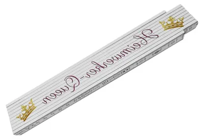 Produktbild von Meterstab aus Holz mit Spruch Heimwerker-Queen und Krone