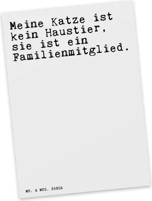 Produktbild von Mr. & Mrs. Panda Grußkarte Meine Katze ist kein... - Weiß - Geschenk, Haustier., Sprüche, Ansichtskarten, Postkarten, Postkarte, Haus, einzelkarte, Herrchen, Kater