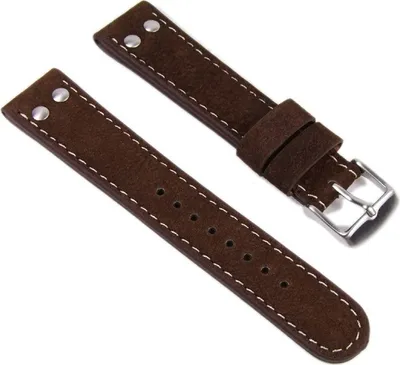 Produktbild von Uhrenarmband Leder Wasserbüffel 20mm Dunkelbraun 956820S