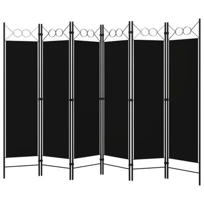Produktbild von vidaXL 6-tlg. Raumteiler Schwarz 240 x 180 cm