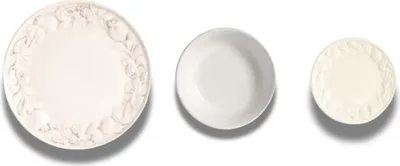 Produktbild von Set mit 18 weißen Granatapfeltellern