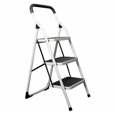 Produktbild von 1x PAVO Premium 3-Stufen Haushaltsleiter Stehleiter Klappleiter 113cm aus Stahl
