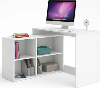 Produktbild von Computertisch Schreibtisch Eckschreibtisch Bürotisch PC Winkelschreibtisch Weiß