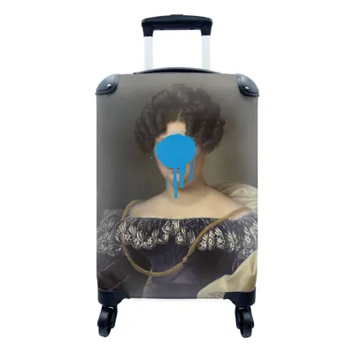 Produktbild von MuchoWow® Koffer Handgepäck Trolley Rollkoffer Kleine Reisekoffer mit 4 Rollen - Johanna Henriette Engelen - Dubois Drahonet - Blau - Cabin Size < 55x40x23 cm & 55x40x20 cm - Fotokoffer - Kabinenkoffer - Boardgepäck - Reise-Box - Reisekoffer - Reisegepäck - Koffer mit Bild - Trolley für Kinder