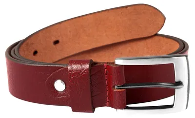 Produktbild von Leonardo Verrelli Uni Gürtel LV0045 hochwertiges Echt Leder, dunkelrot, 80 cm - 140 cm (Bundweite) kürzbar